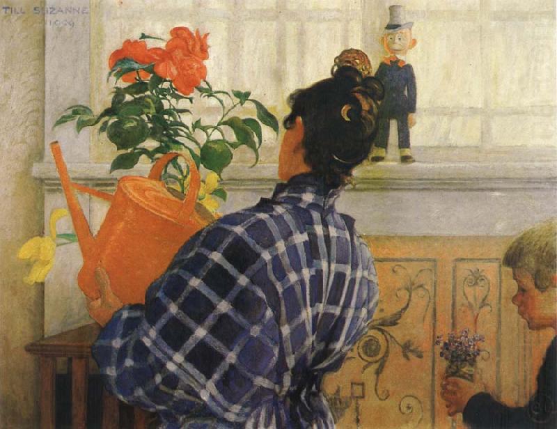 Carl Larsson The Artist-s Wife and Children china oil painting image